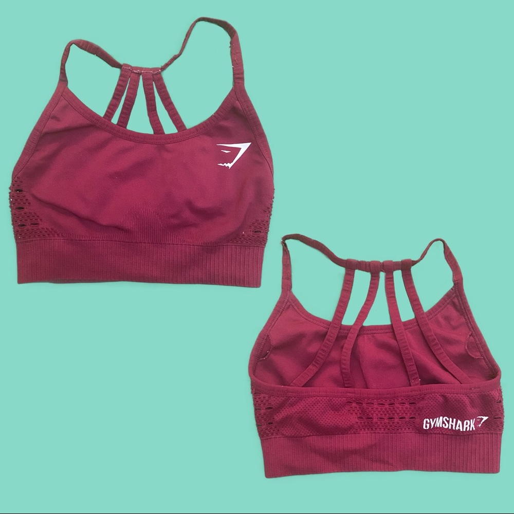 Beet Red Gym Shark Sports Bra